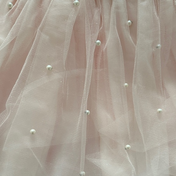 Couture Princess Pink Tulle Dress with Pearl Details - Picture 4 of 9